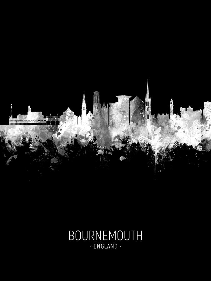 Bournemouth England Skyline #18 Digital Art by Michael Tompsett