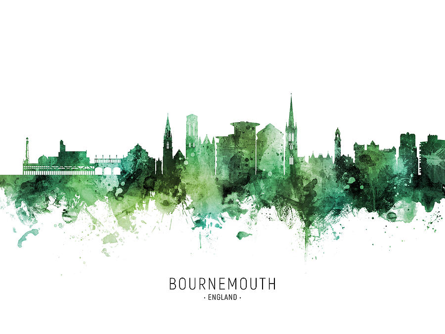 Bournemouth England Skyline #45 Digital Art by Michael Tompsett