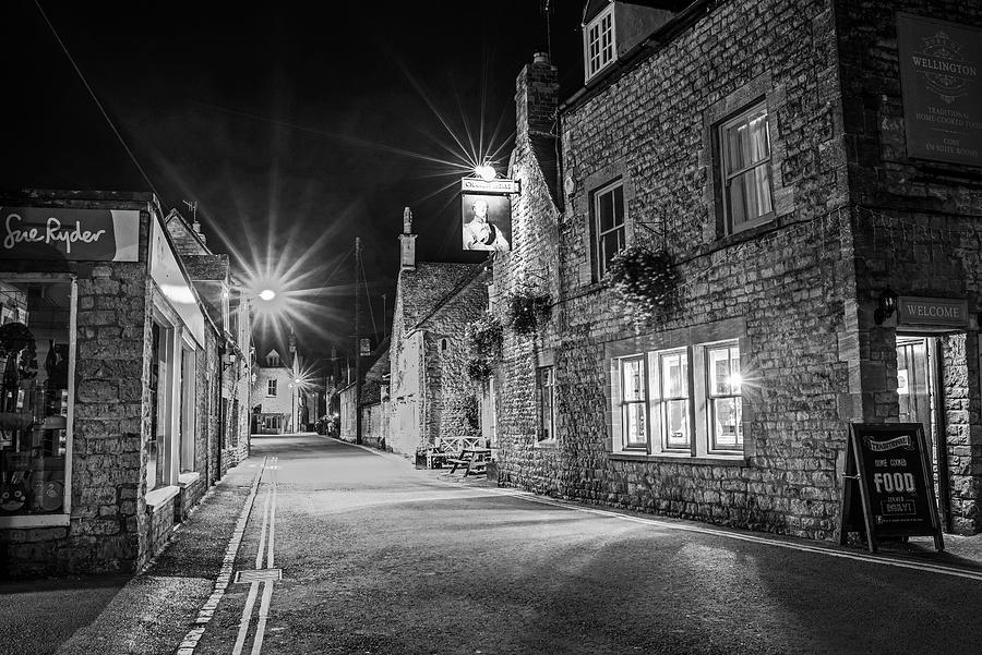 Bourton on the Water Cotswolds UK United Kingdom England Black and White Photograph by Toby McGuire
