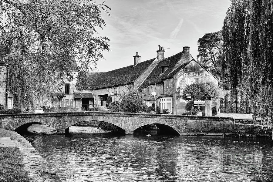 Bourton on the Water in the Early Morning Monochrome Photograph by Tim Gainey