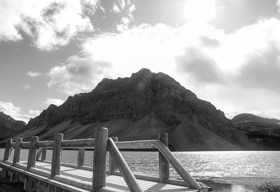 Bow Lake Bridge Black And White Photograph by Dan Sproul