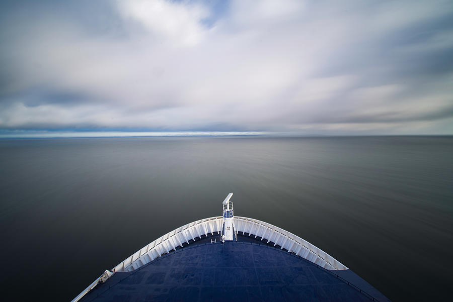 Bow of a big boat sailing the ocean Photograph by Inigo Cia