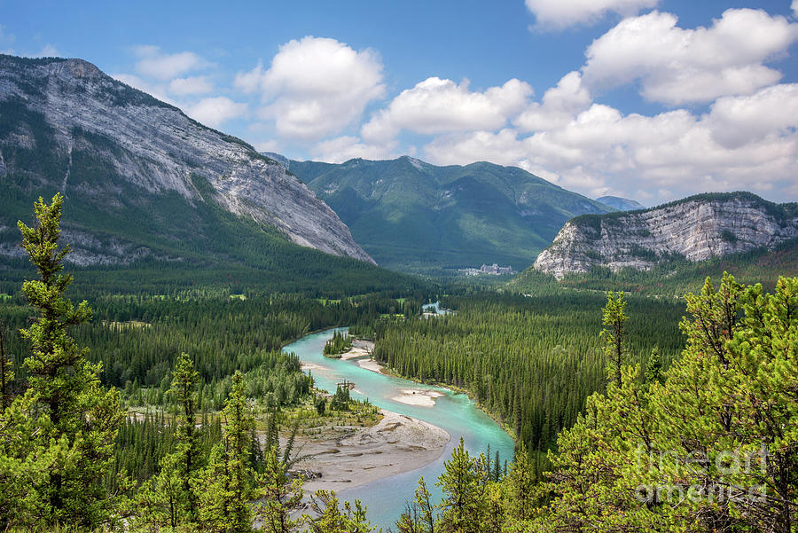 Bow river, Banff Canada Photograph by Delphimages Photo Creations