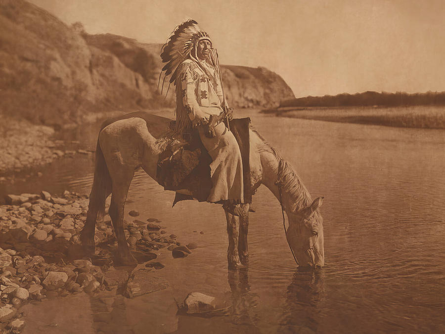 Bow River - Blackfoot 1926 Photograph by Edward S Curtis Bow River - Blackfoot 1926 Photograph by Edward S Curtis