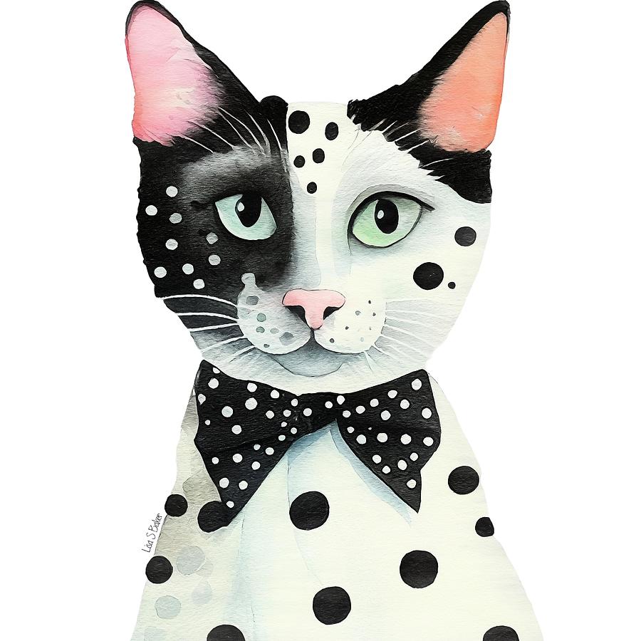 Bow Tie Kitty Digital Art by Lisa S Baker