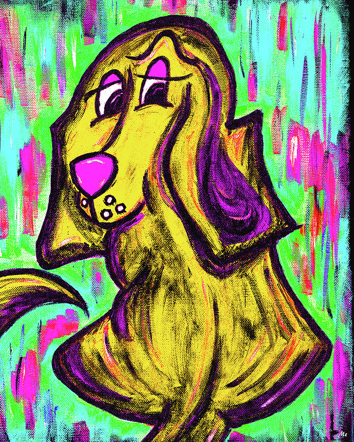 Bow Wow Yellow Painting by Meghan Elizabeth