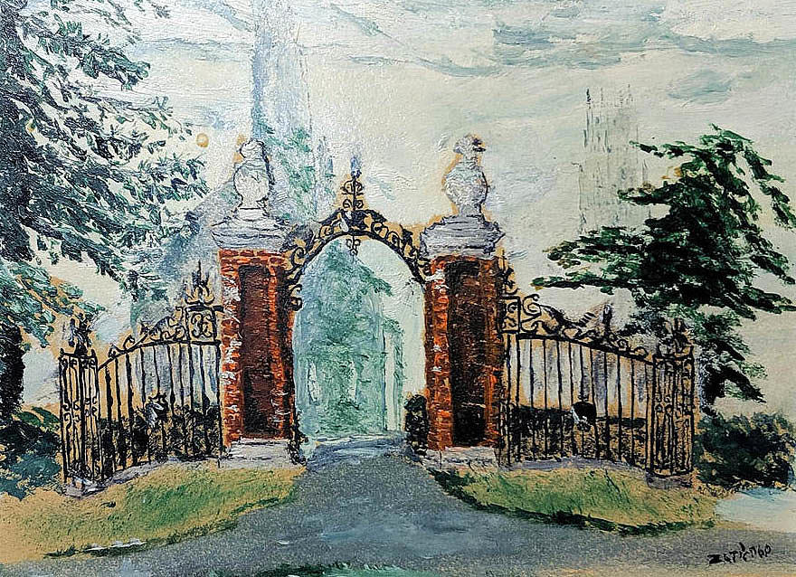 Bowdoin College Painting - Bowdoin Gates by Michael Zajic