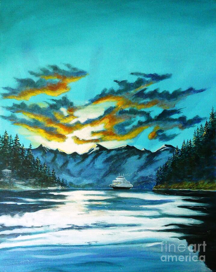 Boat Painting - Bowen Island Sunrise by John Lyes