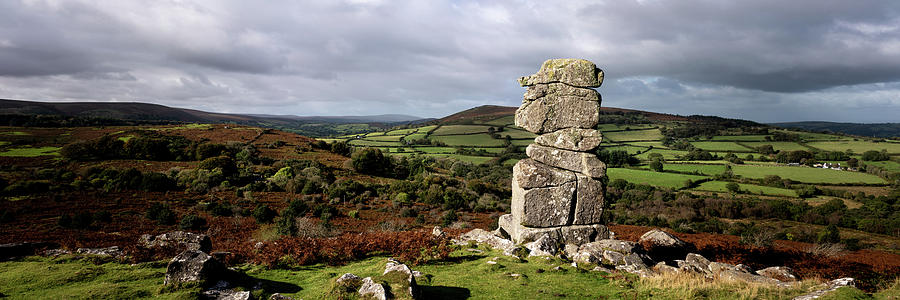 Bowermans nose tor dartmoor national park devon panorama Photograph by Sonny Ryse