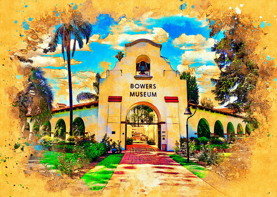 Bowers Museum in Santa Ana, California - digital painting Digital Art by Nicko Prints