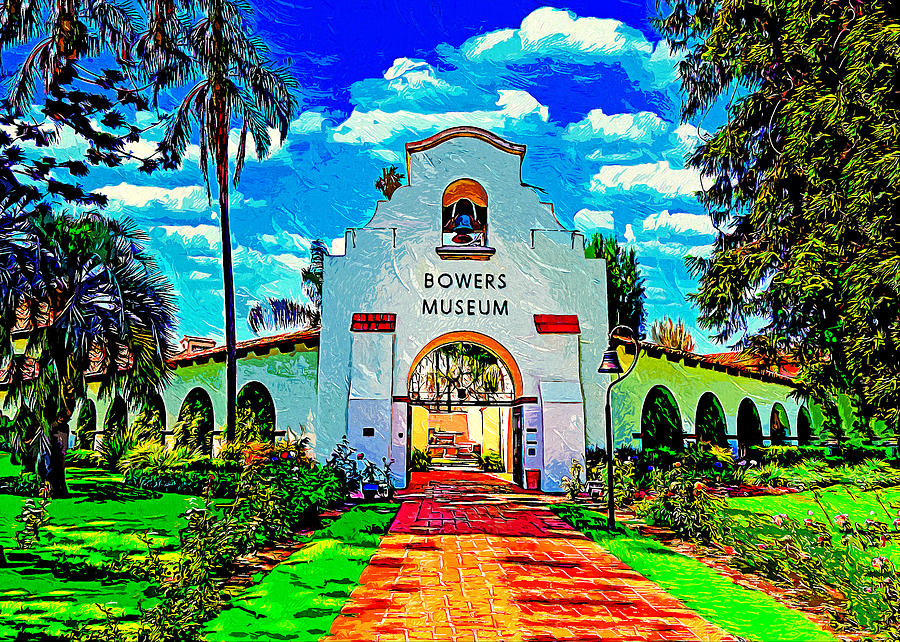 Bowers Museum in Santa Ana, California - impressionist painting Digital Art by Nicko Prints