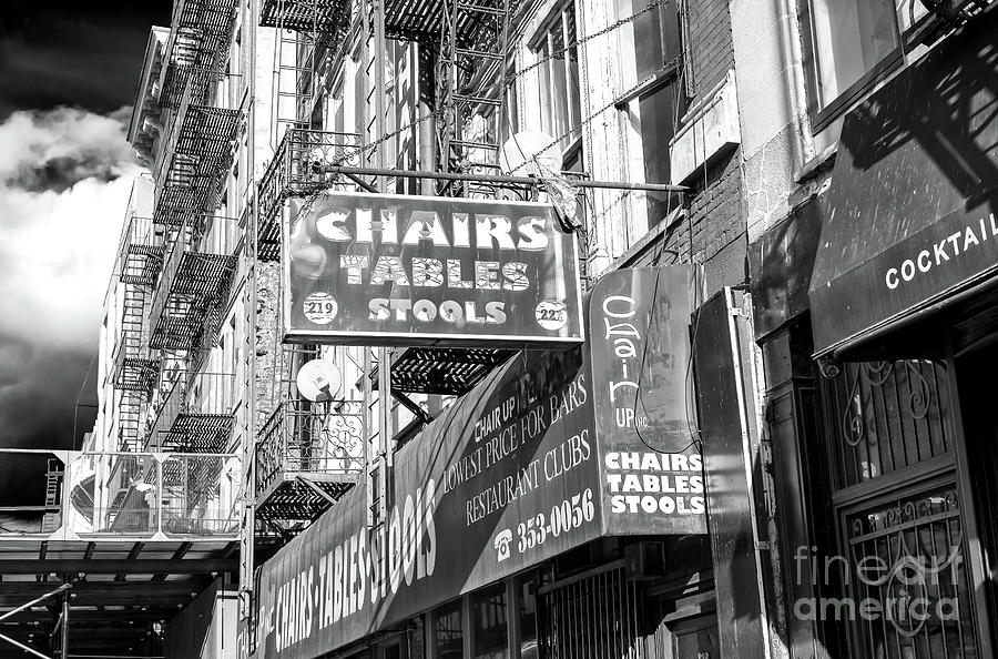 Bowery Chairs Tables Stools New York City Photograph by John Rizzuto