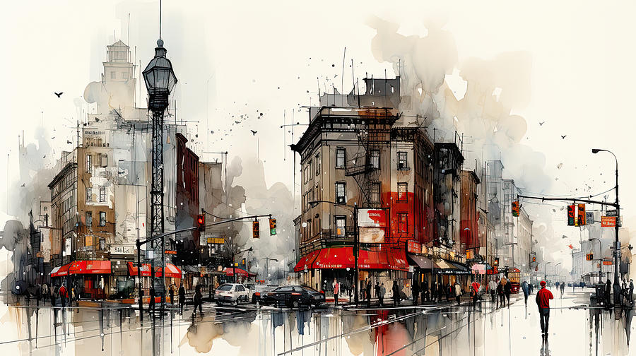 Bowery NYC Digital Art by Evie Carrier
