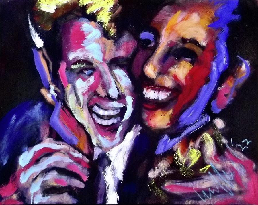 Bowie and Iman Painting by Les Leffingwell