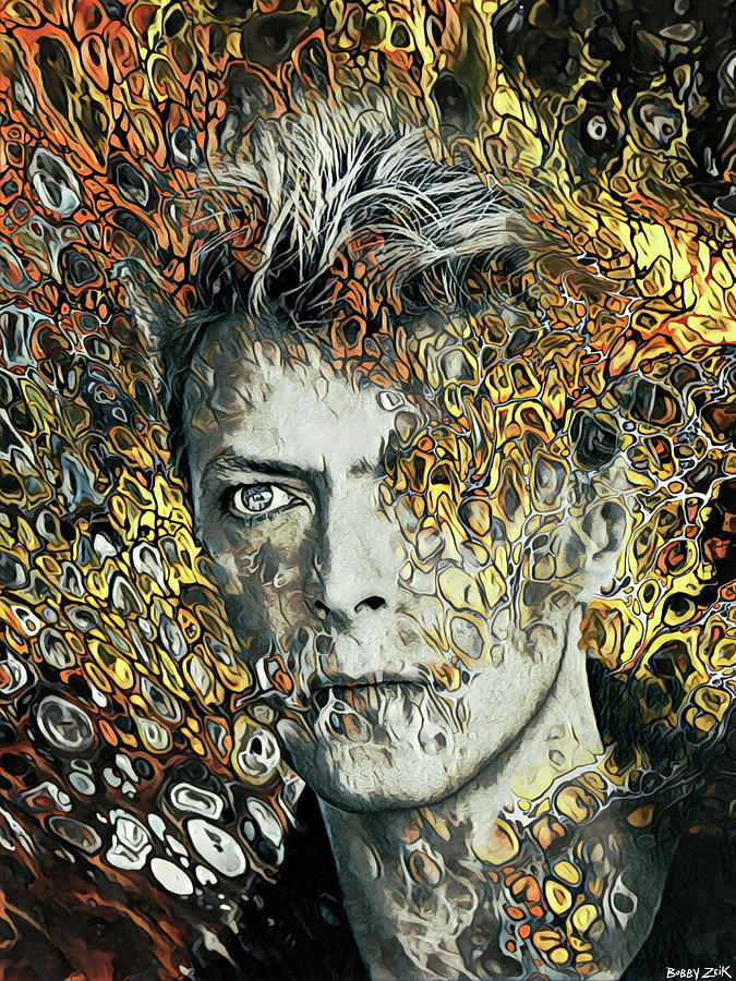 Vintage Painting - Bowie - I Cant Give Everything Away by Bobby Zeik