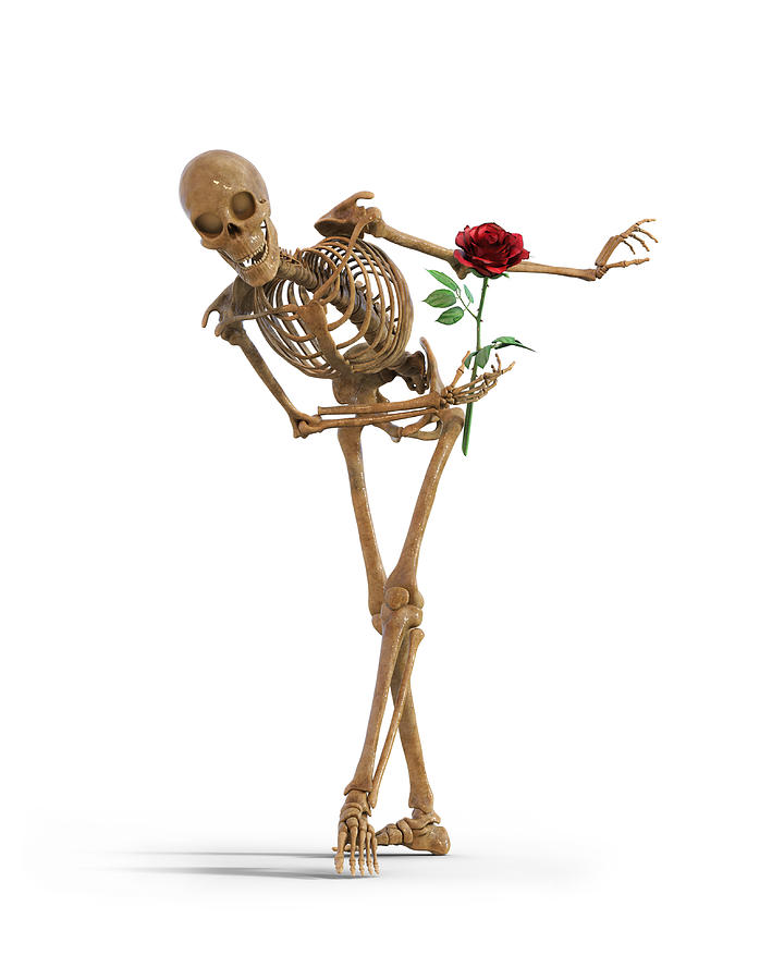 Bowing Happy Skeleton Digital Art