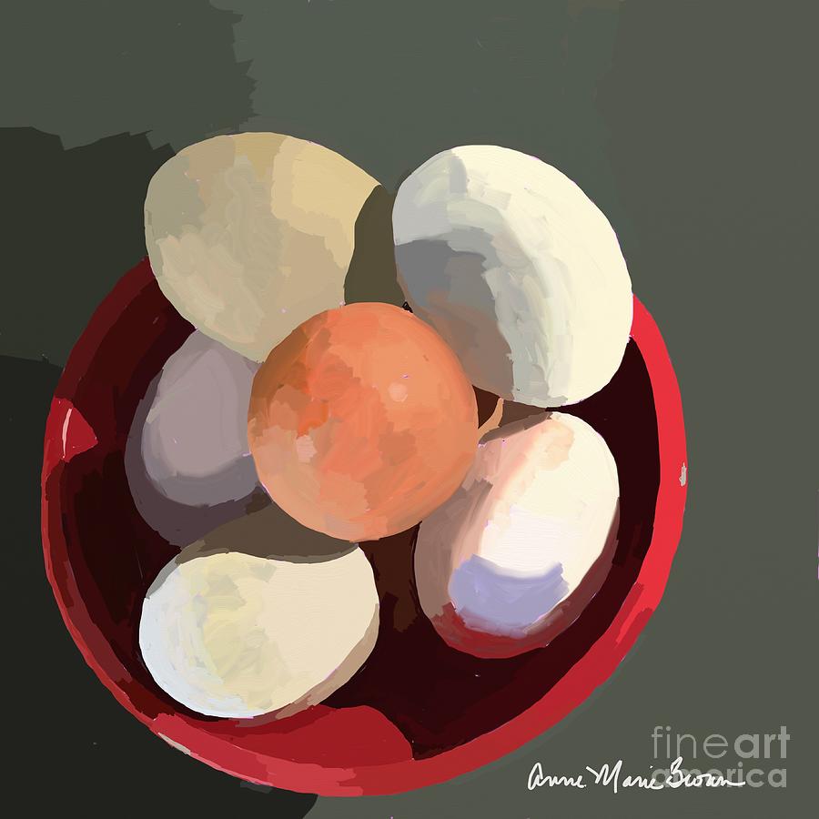 Bowl O Eggs Digital Art by Anne Marie Brown