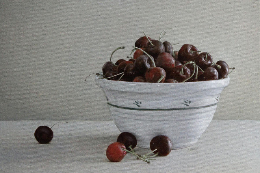 Bowl of Cherries Painting by Jason Patrick Jenkins