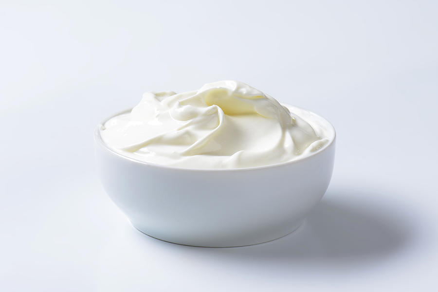 Bowl Of Sour Cream Photograph by Vikif