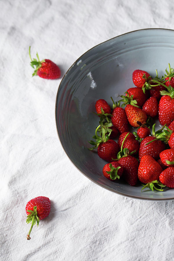 Bowl Of Strawberries Photograph
