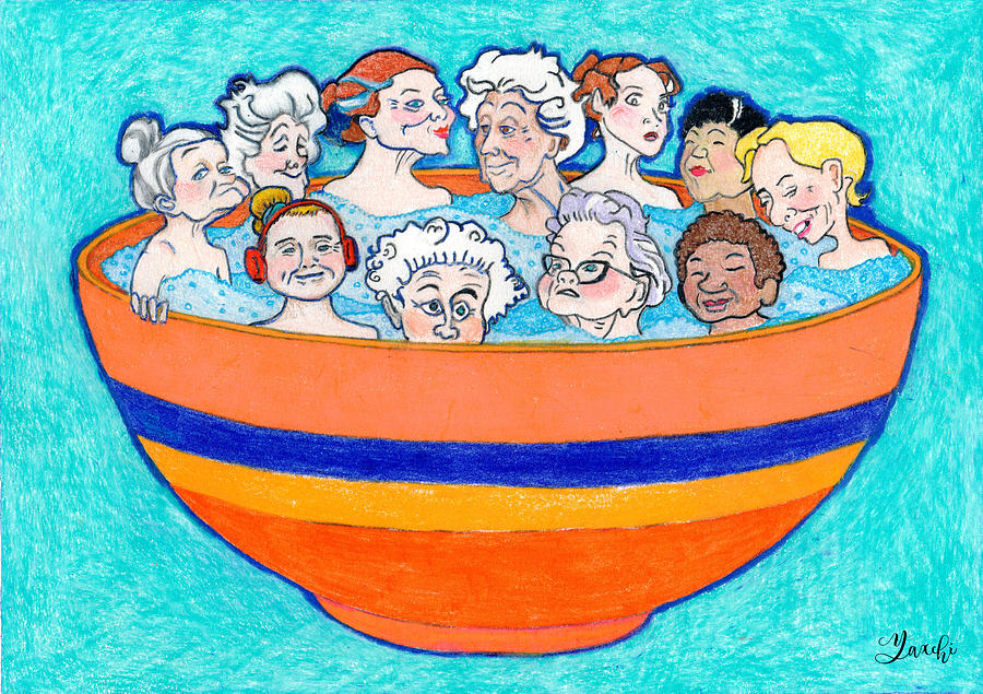 Bowl of Women Drawing by Lorena Cassady
