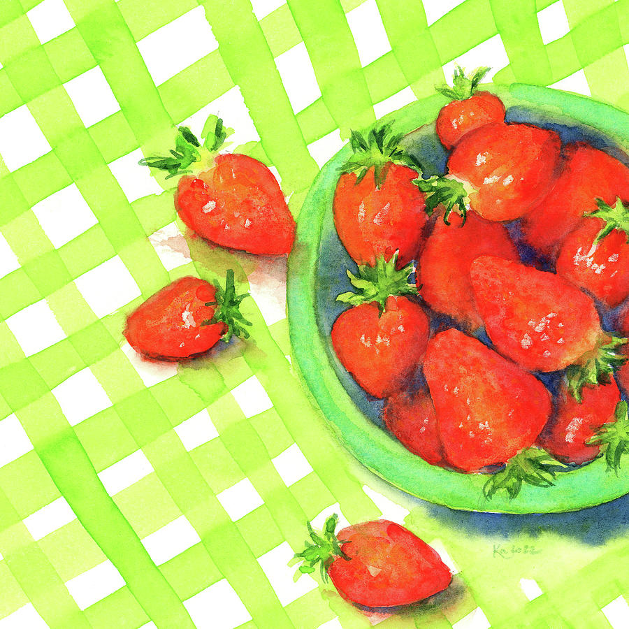 Bowl With Fresh Strawberries Painting