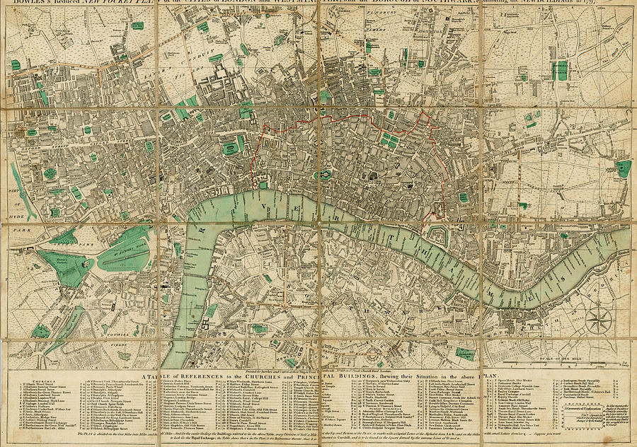 Bowles s Reduced New Pocket Plan of the Cities of London and ...