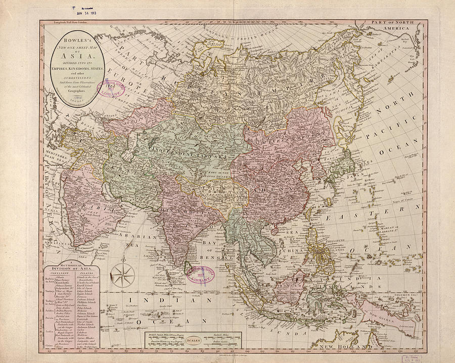 Bowles's new one-sheet map of Asia divided into its empires kingdoms ...