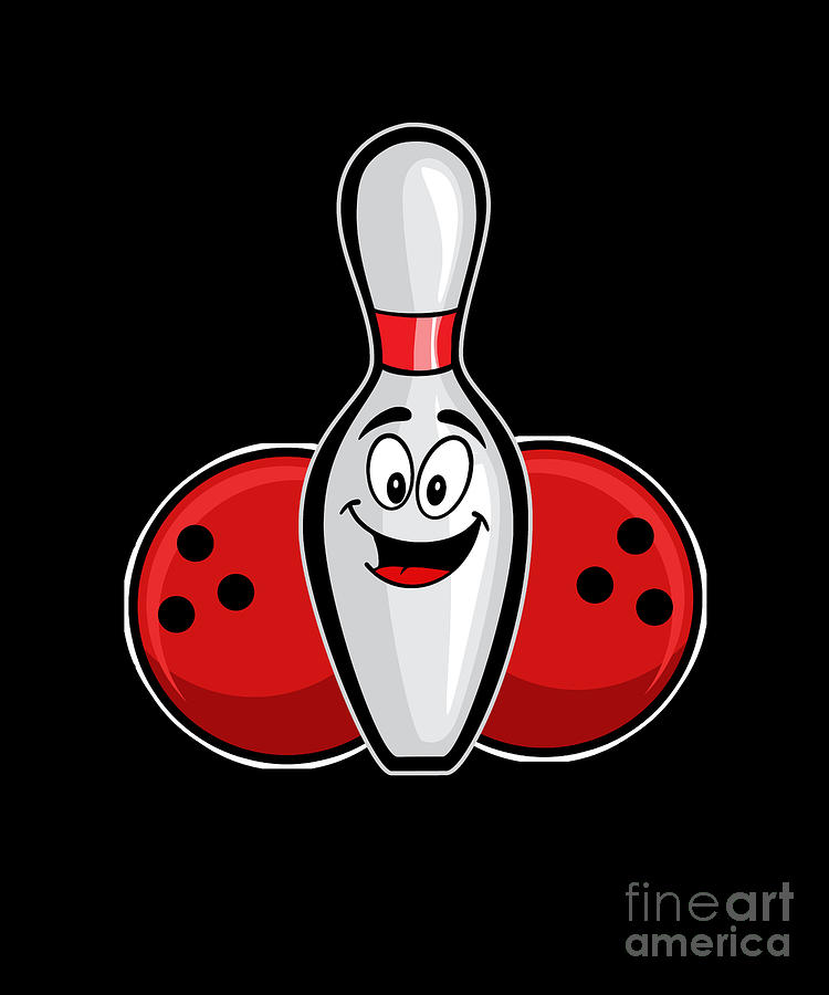 Bowling Funny Bowling Pin Face TenPins Skittles Alley Bowlers Throwing