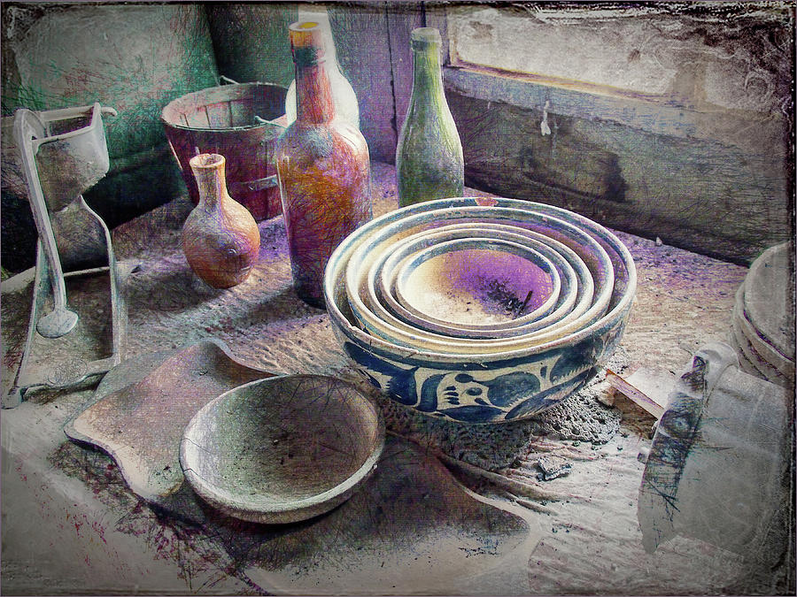 Bottle Photograph - Bowls and Bottles by Phyllis Stokes