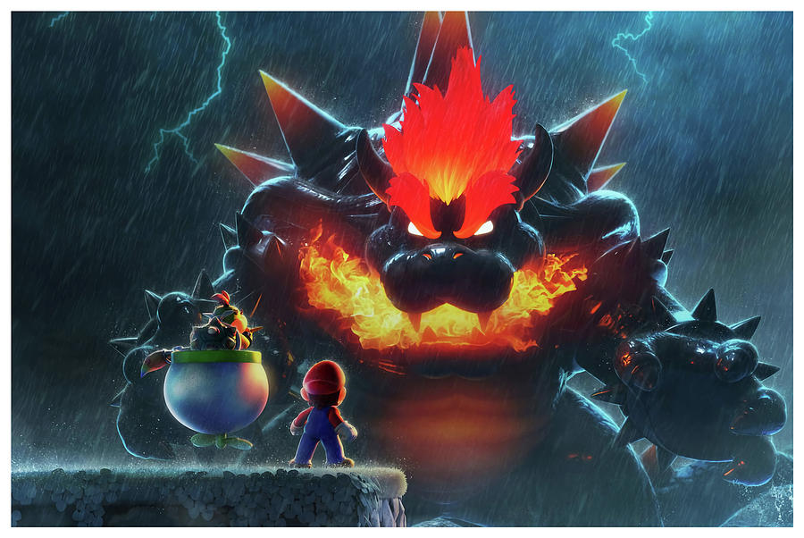 Bowsers Fury Super Mario 3D World Awesome Poster Gift Art Digital Art by Robin Mathew