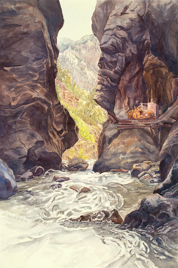 Box Canyon, Ouray Mixed Media by Joan Wolbier