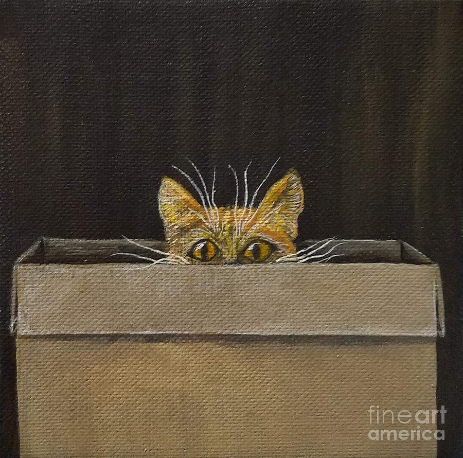 Box Kitty Painting by Jimmy Chuck Smith