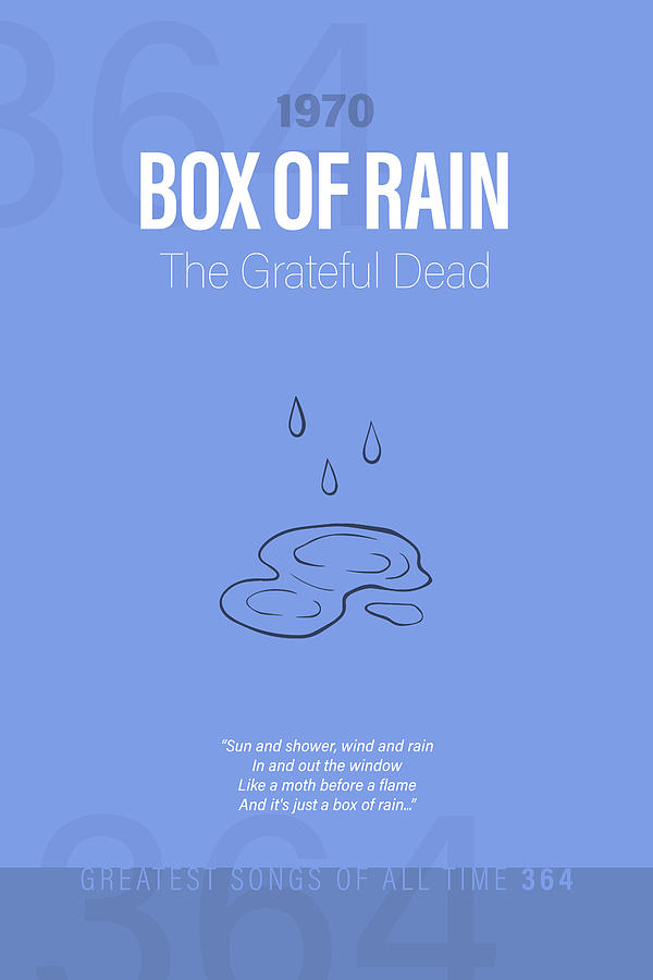 The Grateful Dead Mixed Media - Box of Rain The Grateful Dead Minimalist Song Lyrics Greatest Hits of All Time 364 by Design Turnpike