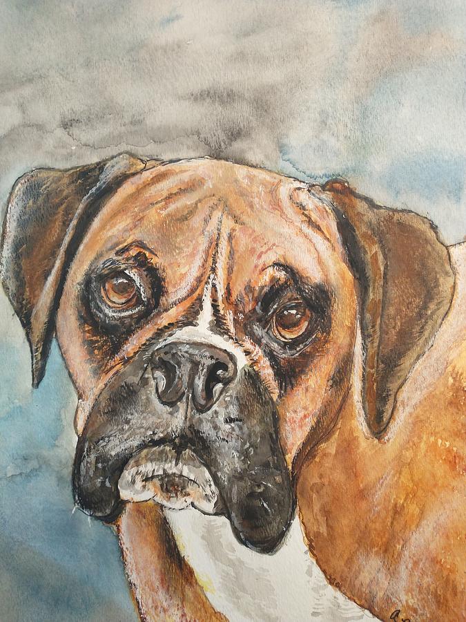 Boxer Painting by Alison Steiner