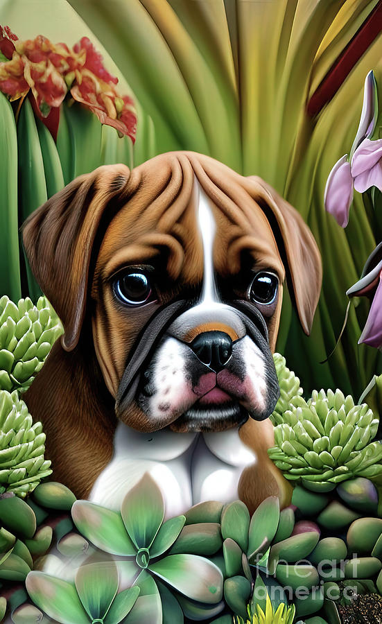 Boxer Dog Puppy Digital Art