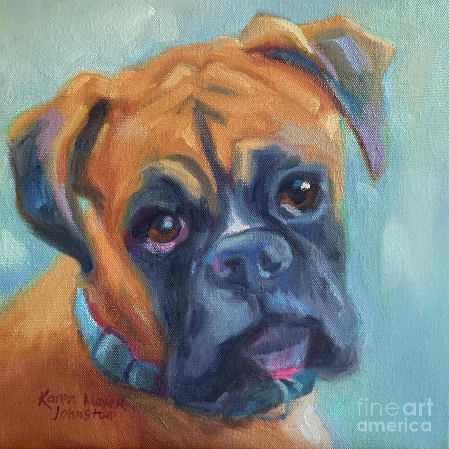 Animal Painting - Boxer Lulu by Karen Mayer Johnston