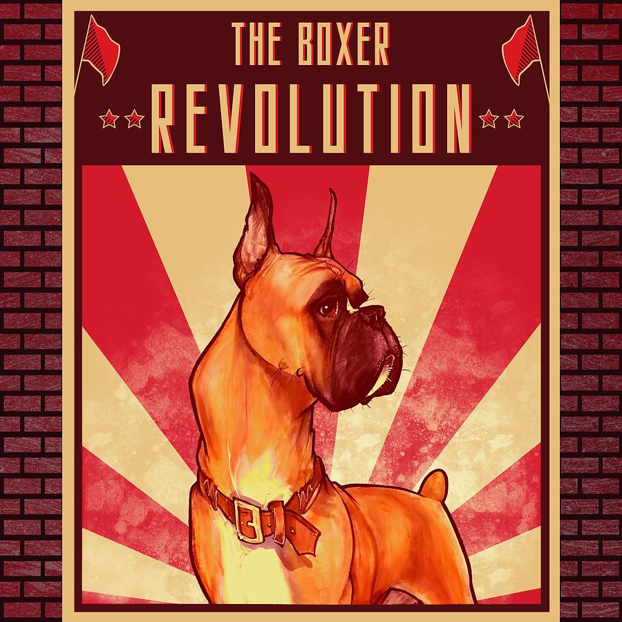 Boxer REVOLUTION  Drawing by Canine Caricatures By John LaFree