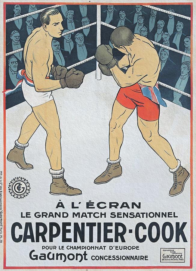 Boxing Carpentier Cook 1922 Painting by Vincent Monozlay