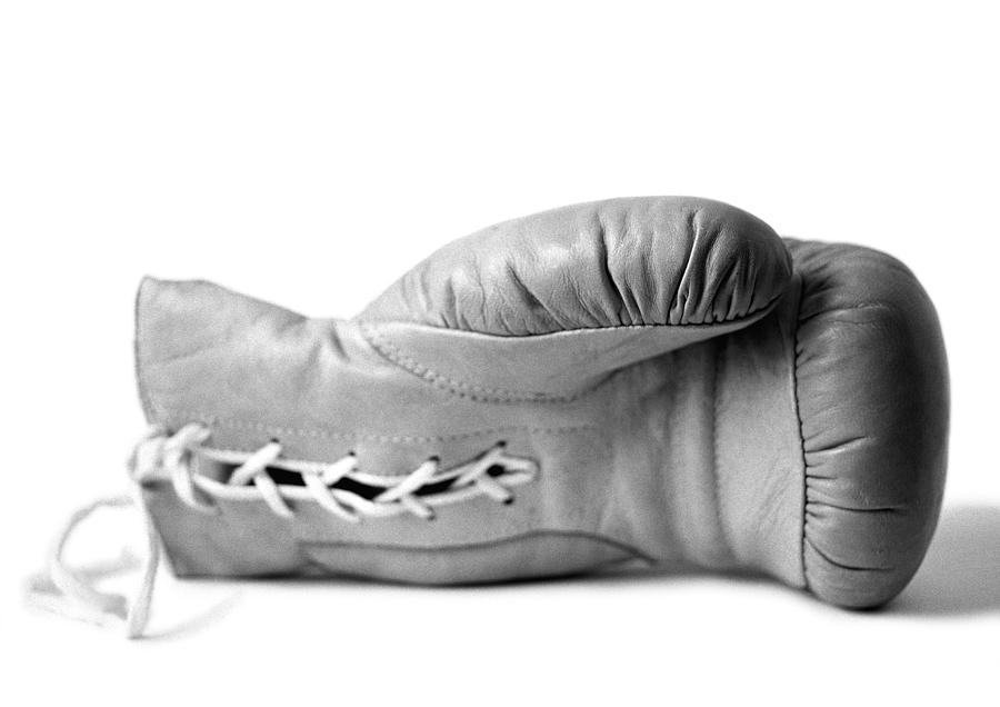 Boxing glove, b&w. Photograph by Michele Constantini