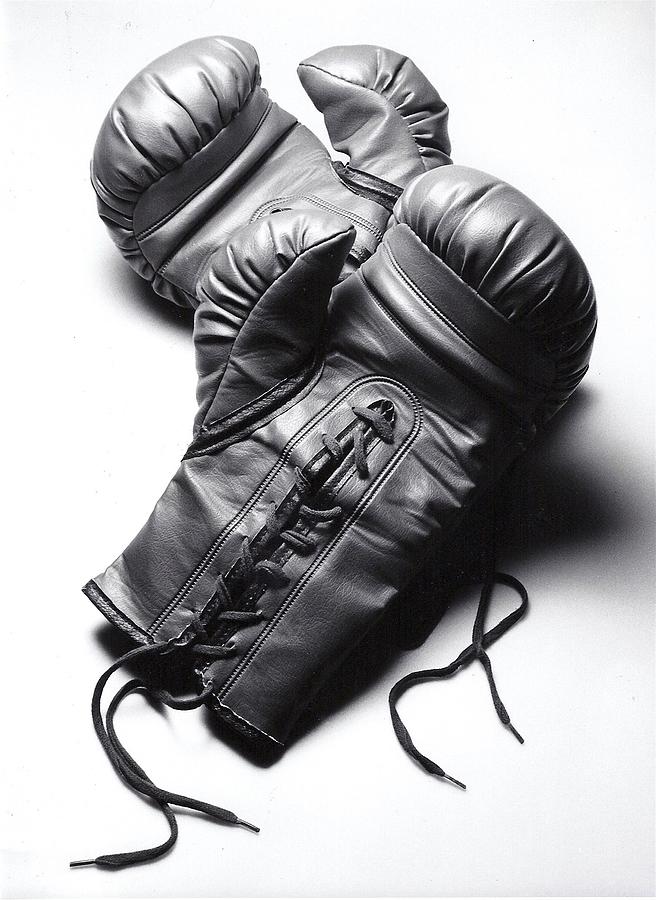 Boxing Gloves in Black andWhite Photograph by Rebecca Brittain