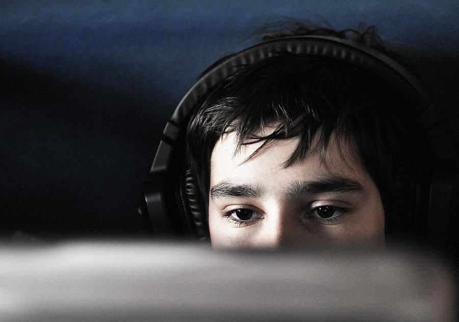 Boy And Headphones Photograph by Luckat