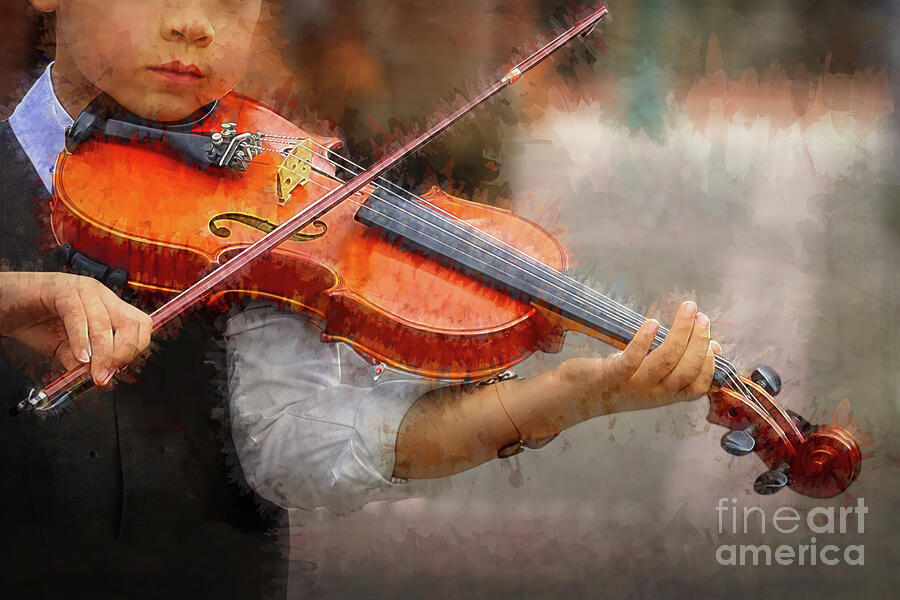 Boy and his Violin Photograph by Shelia Hunt