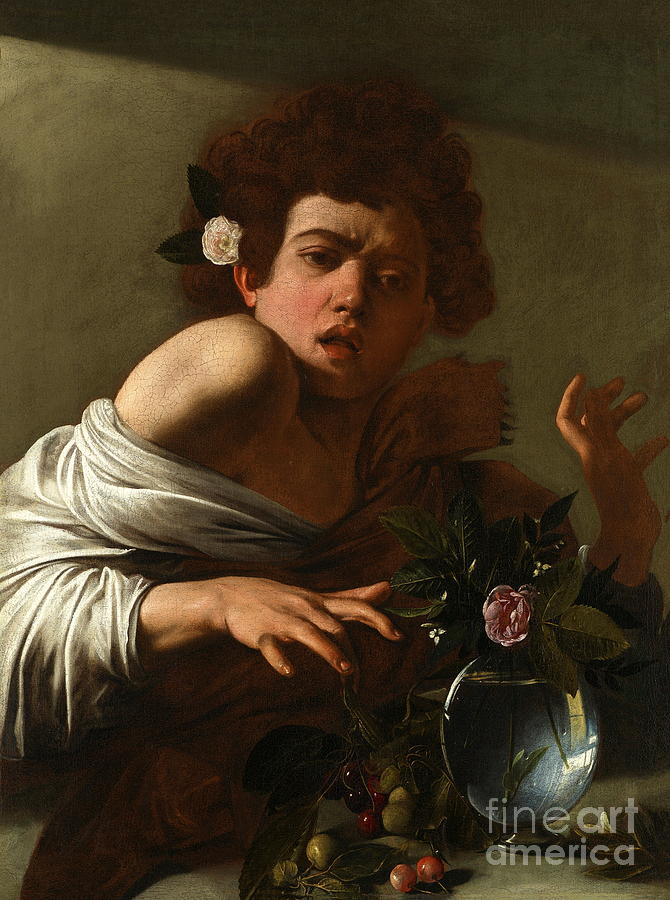 Boy Bitten by a Lizard Painting by Michelangelo Merisi da Caravaggio