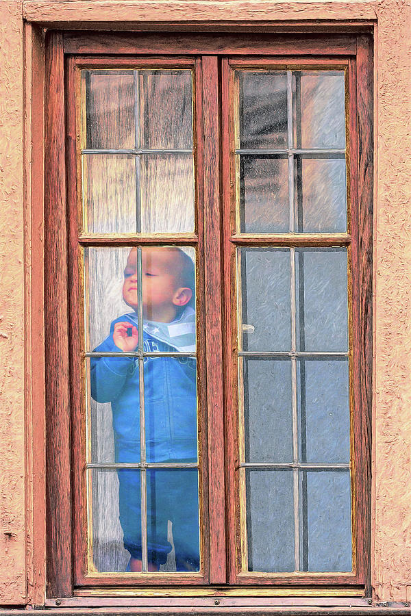 Boy in a Window Digital Art by John Haldane