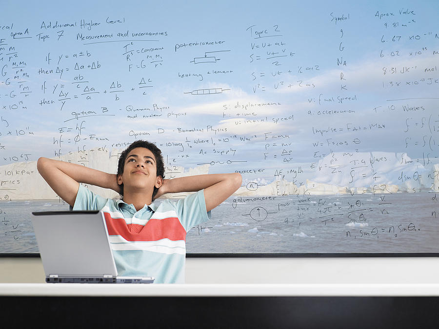 Boy in Math Class Photograph by Moodboard