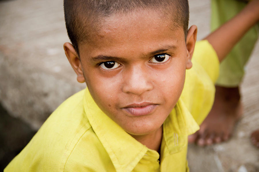 Boy in Mumbai Close-up Photograph by Lieve Snellings