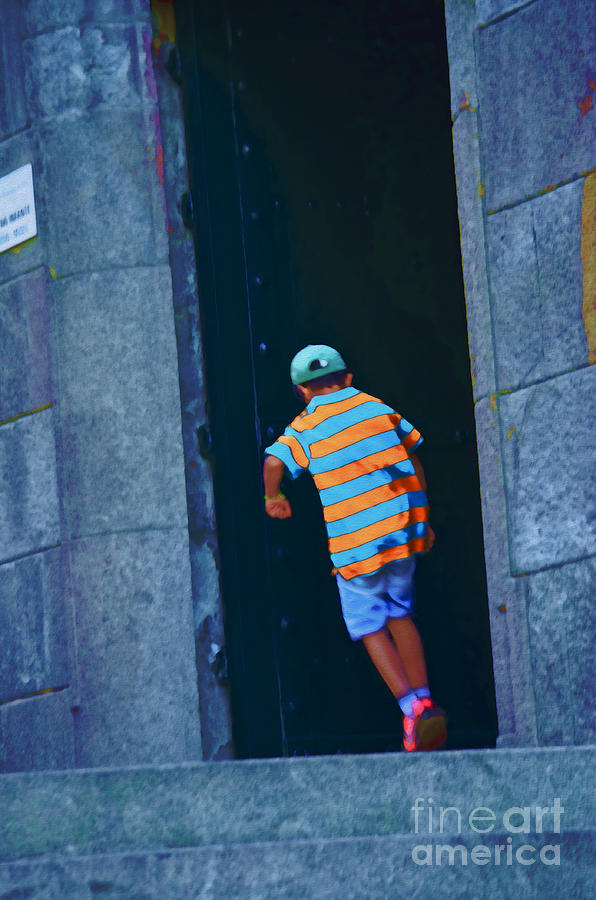 Boy In The Doorway Photograph