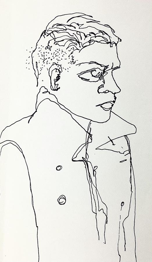 Boy in Winter Jacket Drawing by James Huntley