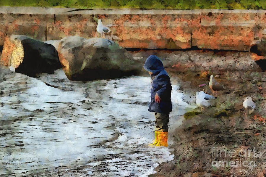 Boy in Yellow Boots Photograph by Sea Change Vibes